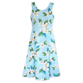 Escape Blue Darling Midi Hawaiian Dress
