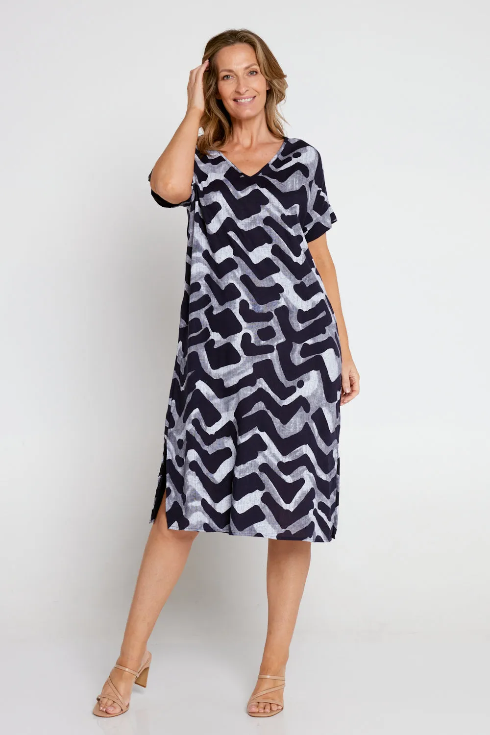 Esiteri Linen Dress - Navy
