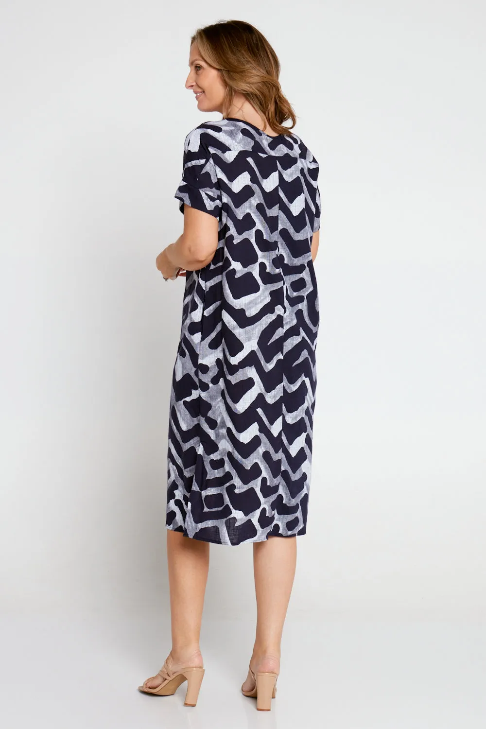 Esiteri Linen Dress - Navy