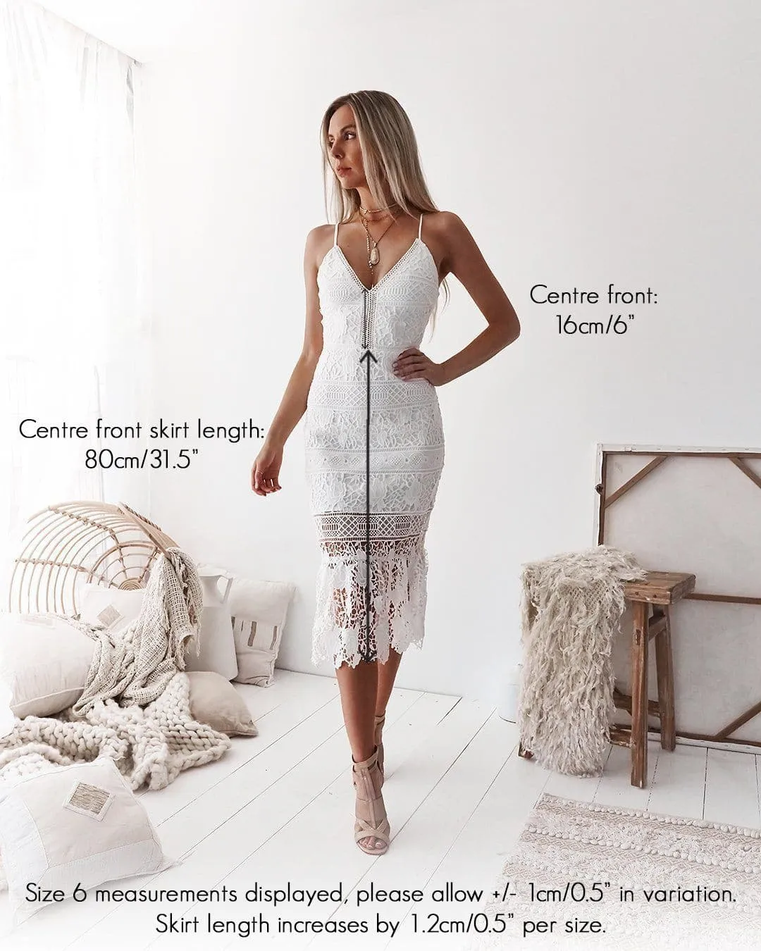 Estelle Lace Midi Dress - Steel Blue