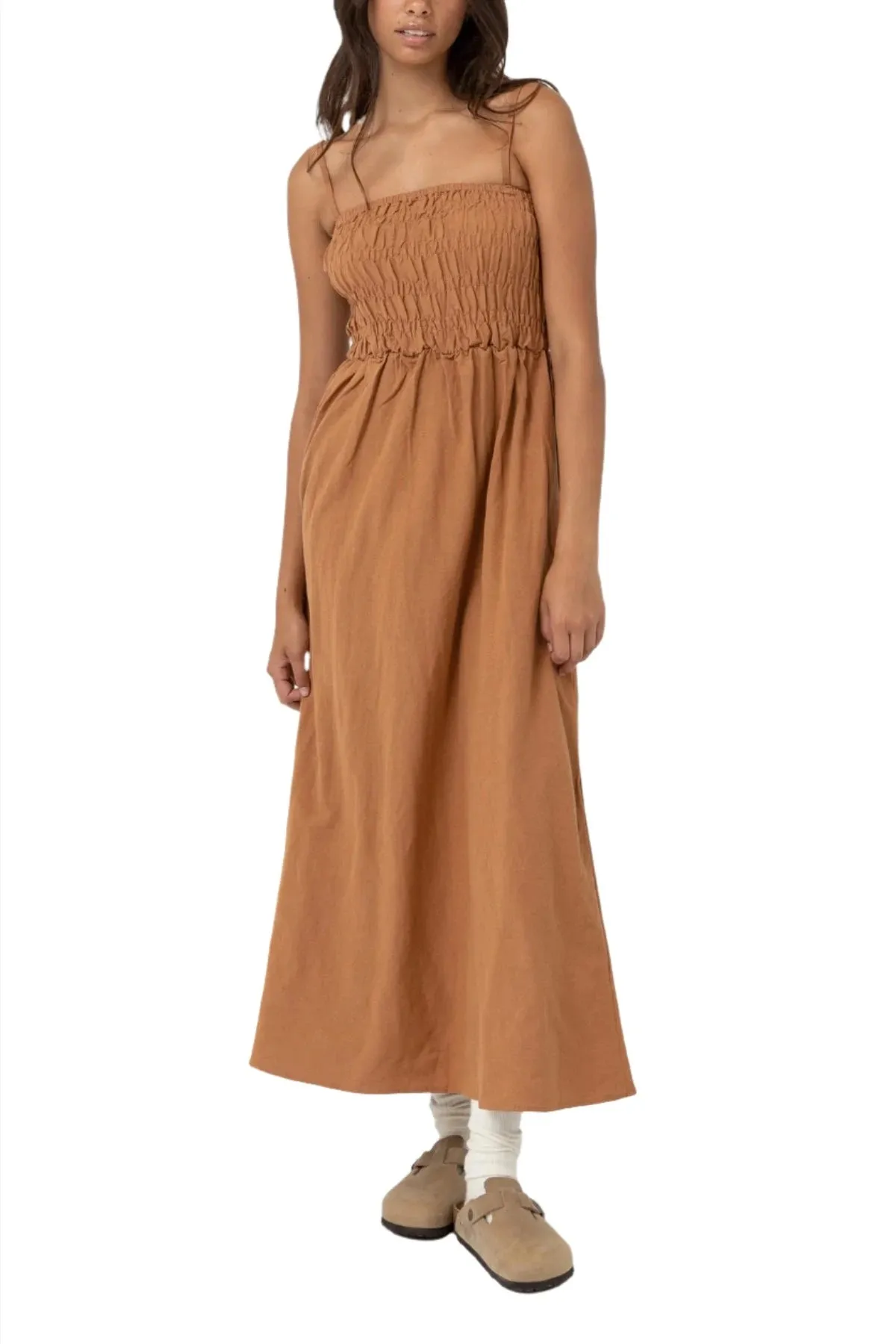 Everyday Classic Shirred Midi Dress