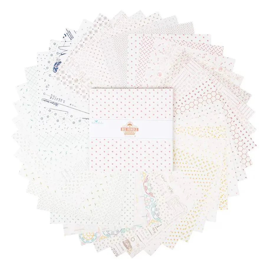 Fabric, Bee Bundle Limited Edition BACKGROUNDS by Lori Holt - 10-INCH STACKER
