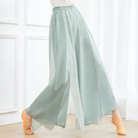 Flowy Chiffon Split Wide Leg Pants