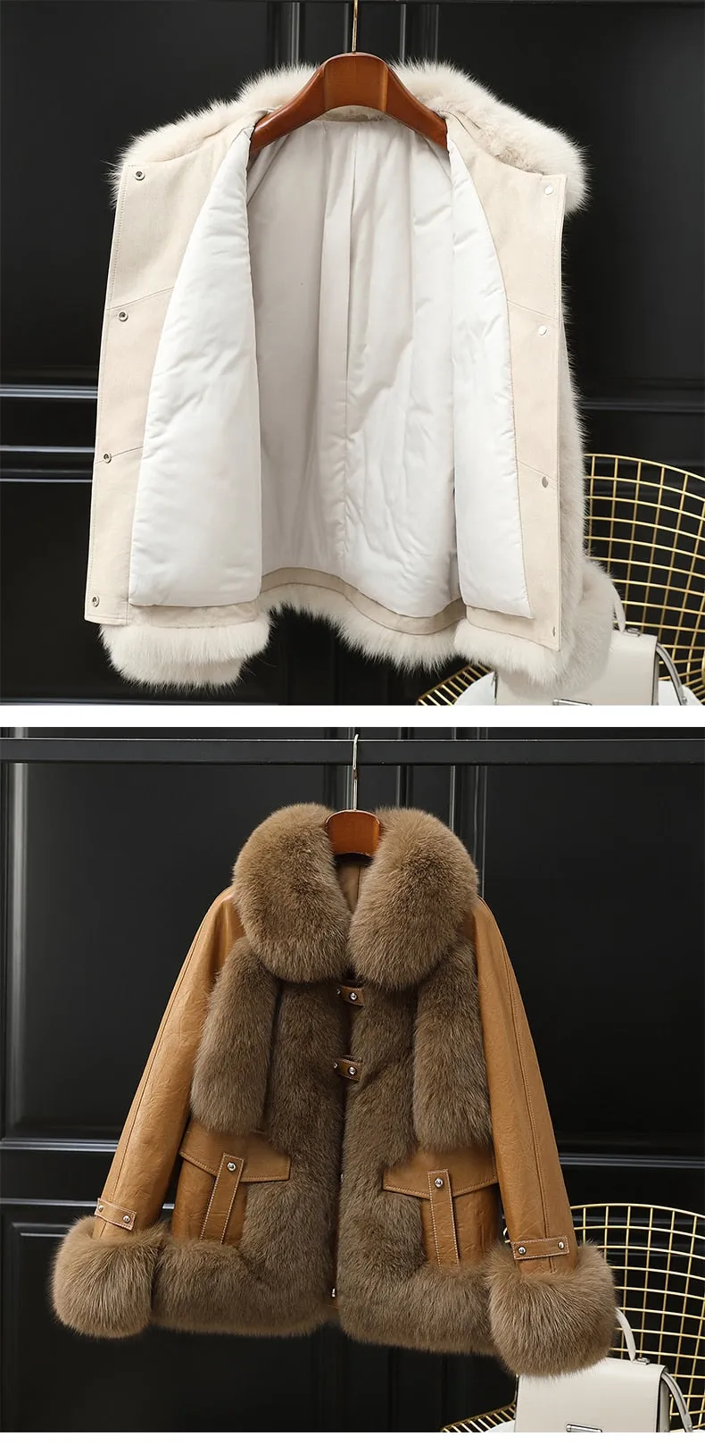 Fox Fur Sheep Skin Coat