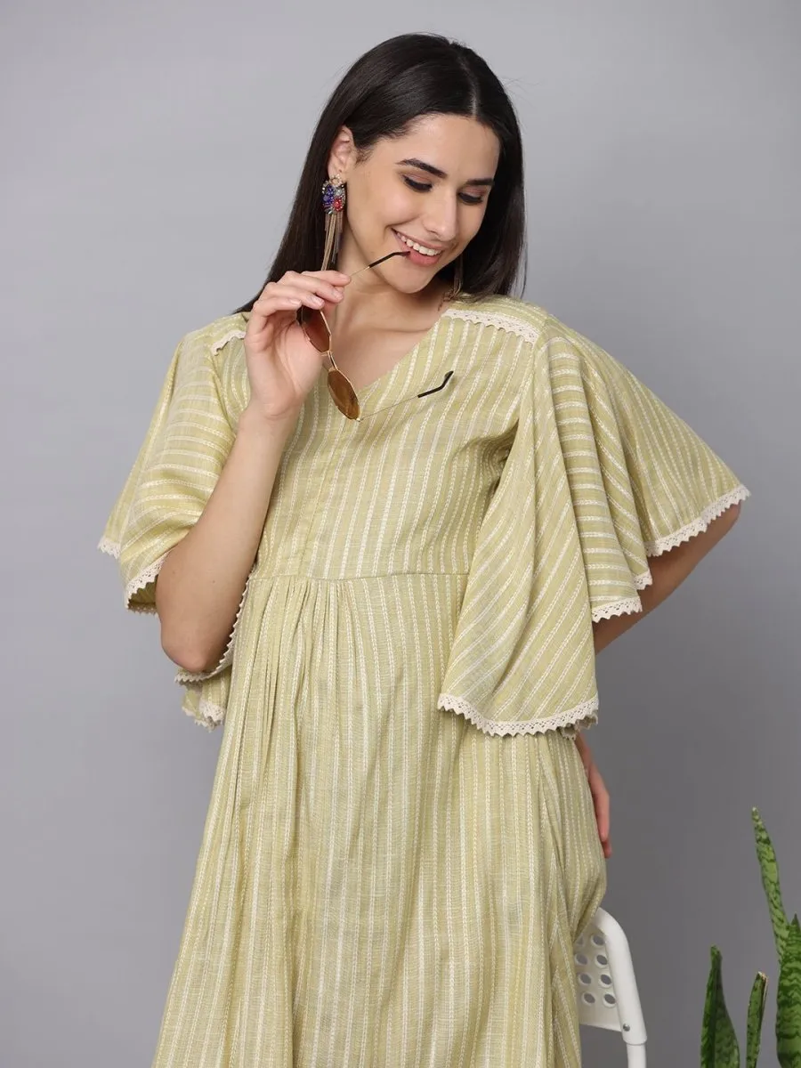Fresh Mint Maternity Kurta Dress With Nursing