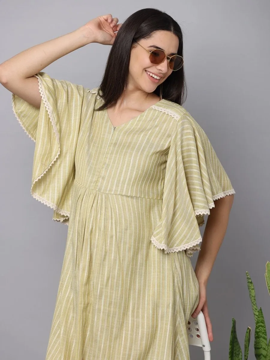 Fresh Mint Maternity Kurta Dress With Nursing