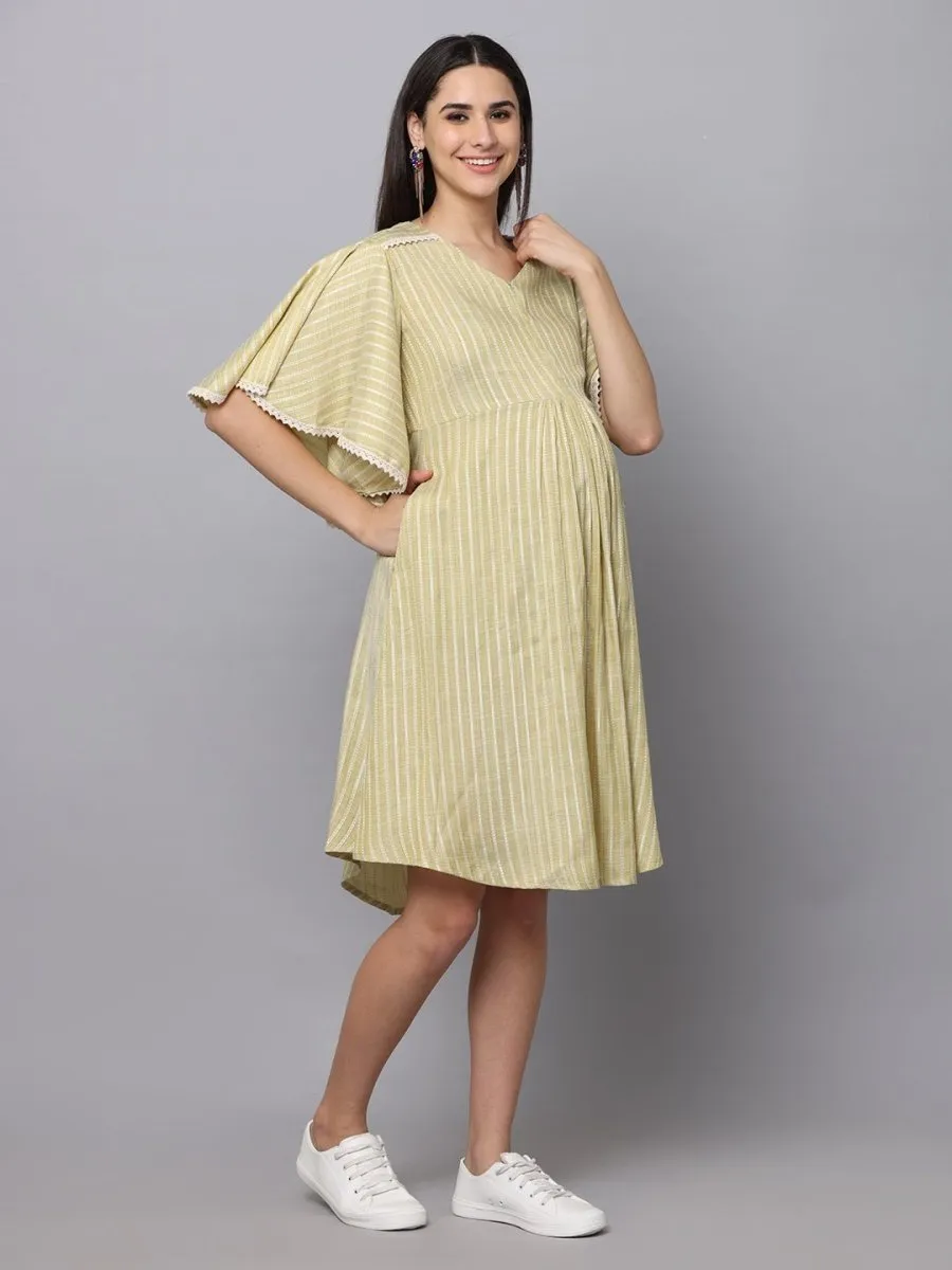 Fresh Mint Maternity Kurta Dress With Nursing