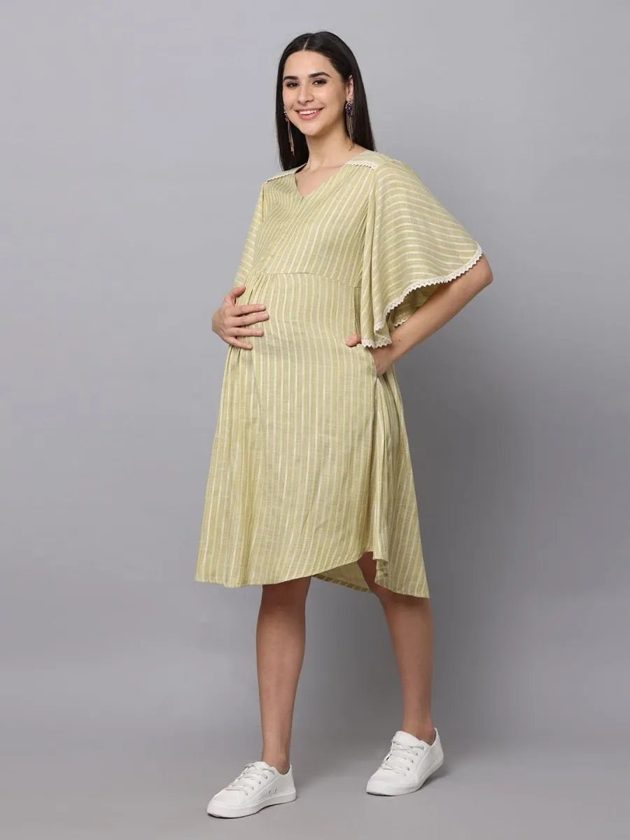 Fresh Mint Maternity Kurta Dress With Nursing