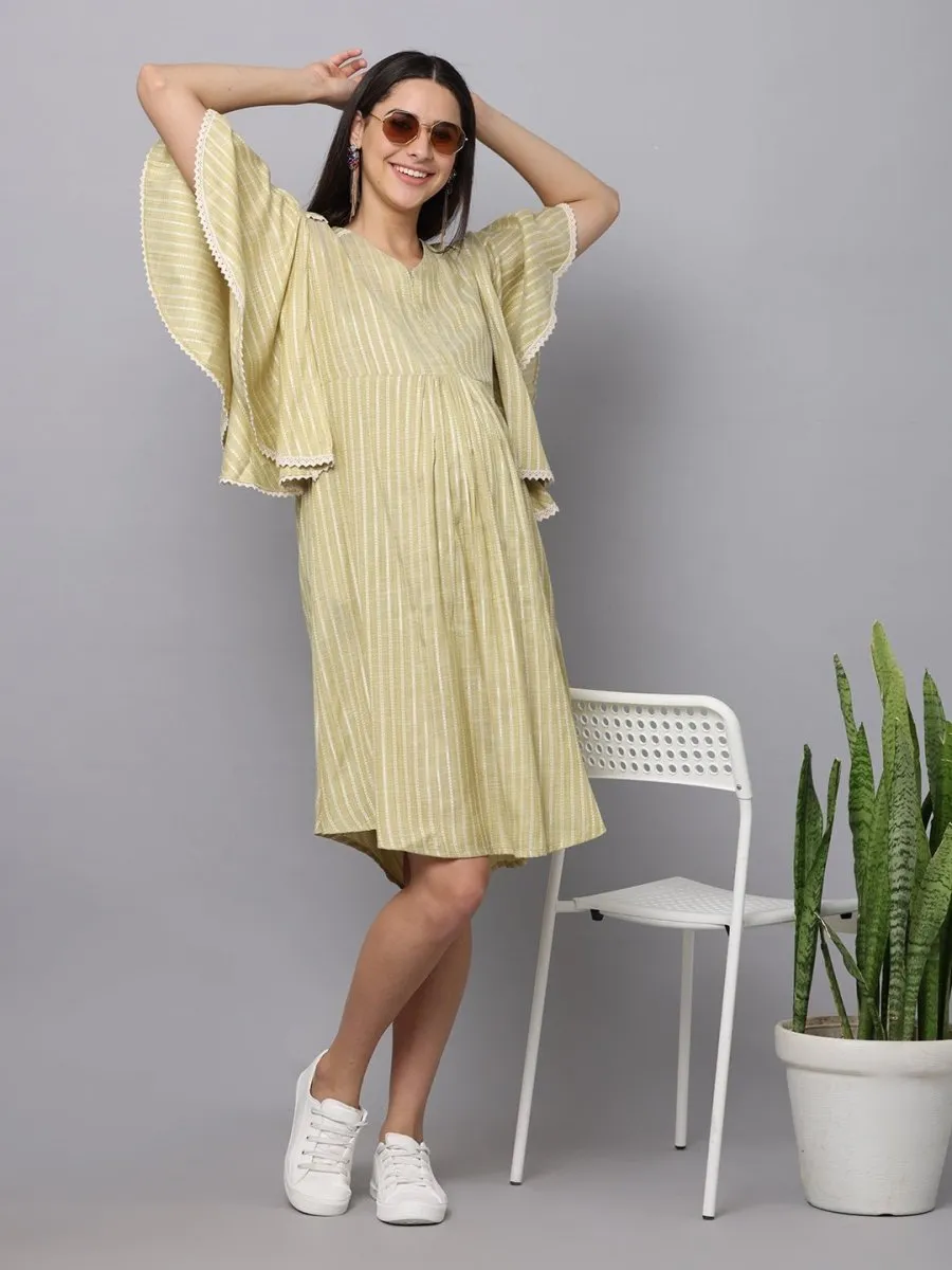 Fresh Mint Maternity Kurta Dress With Nursing