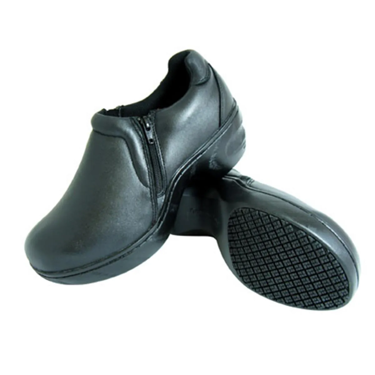 Genuine Grip Footwear- 460 Black Slip on Zipper Women's Shoe