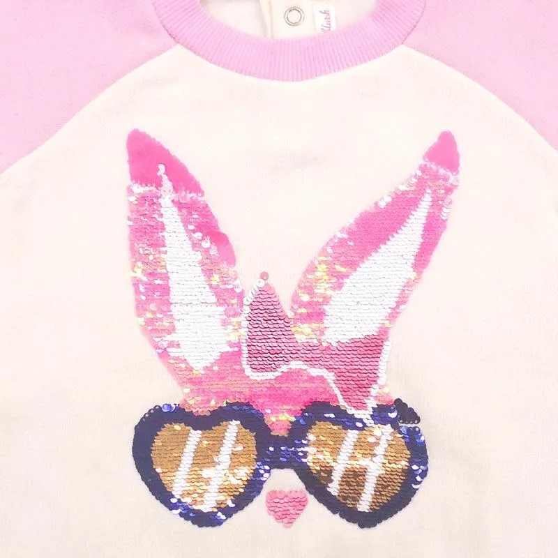 Girls Ivory & Pink Glasses Dress