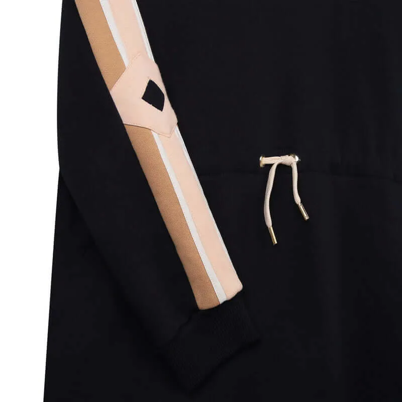 Girls Navy Logo Hooded Fleece Dress
