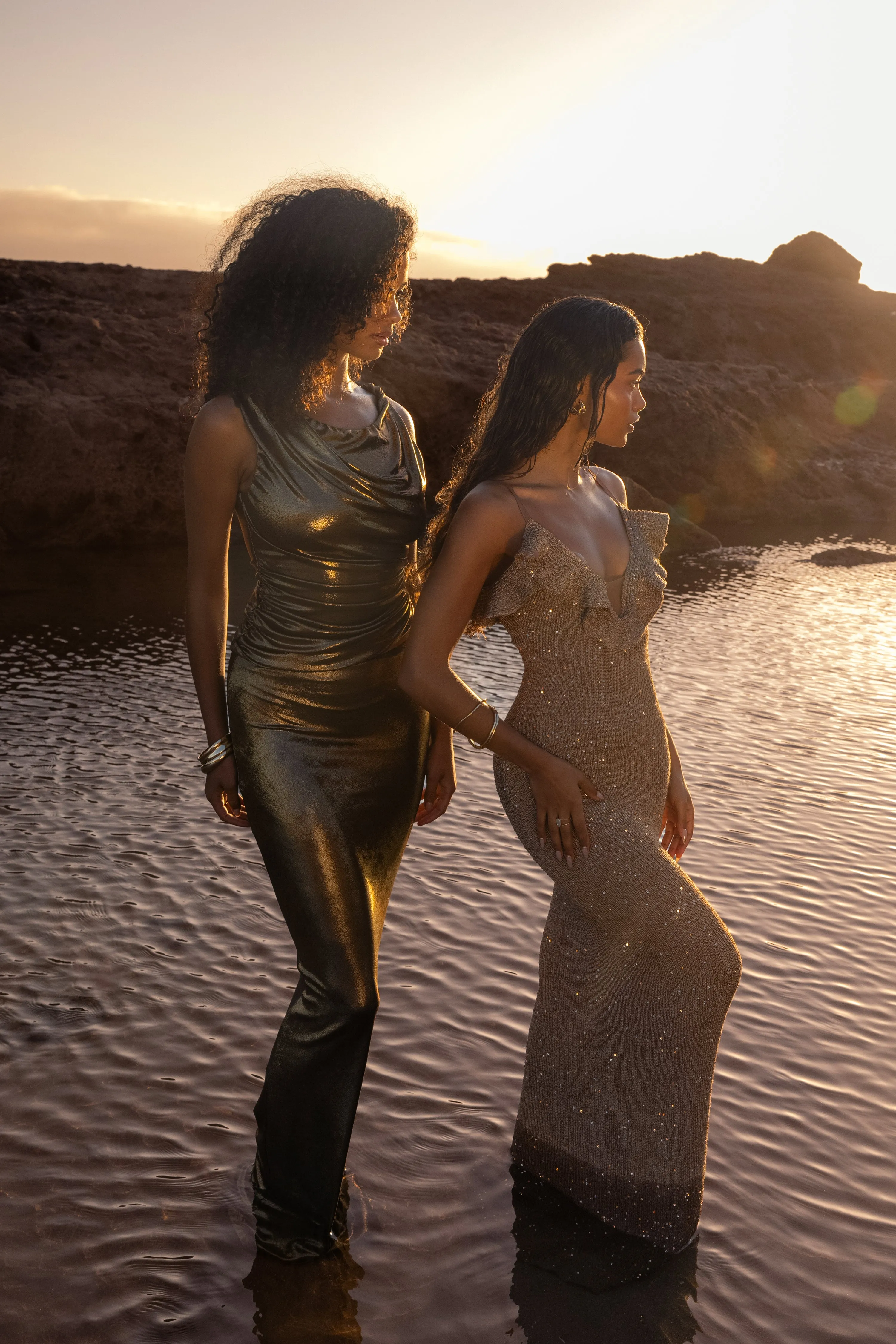 Gold First Dance Metallic Skirt Set