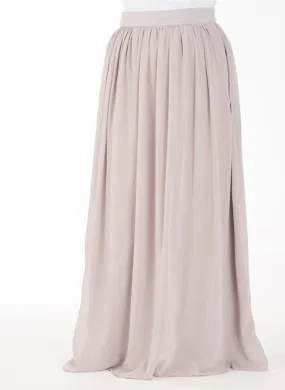 Gray basic chiffon Maxi Skirt