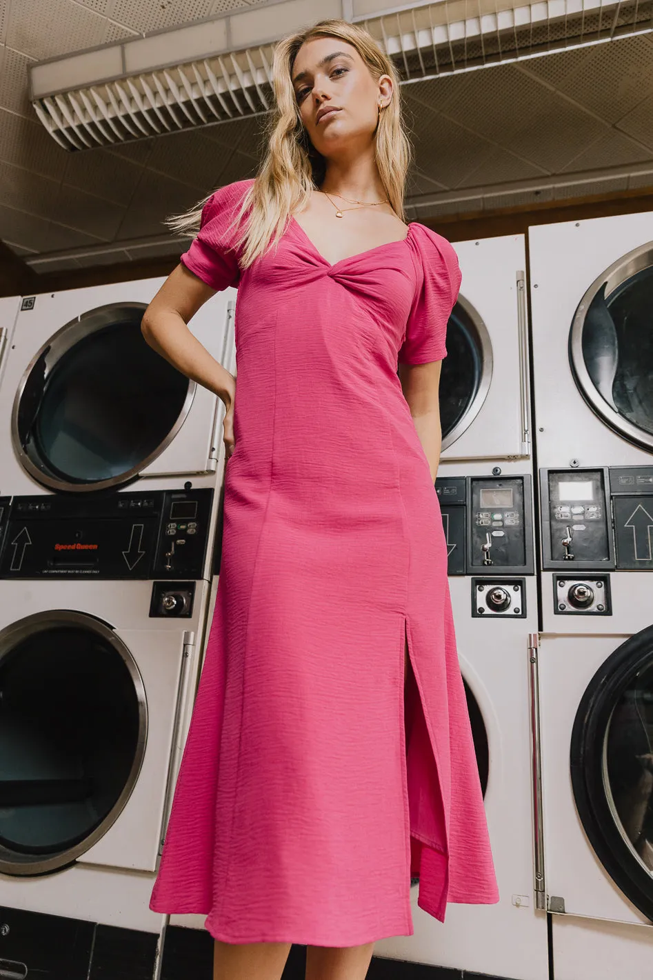 Halston Dress in Fuchsia - FINAL SALE