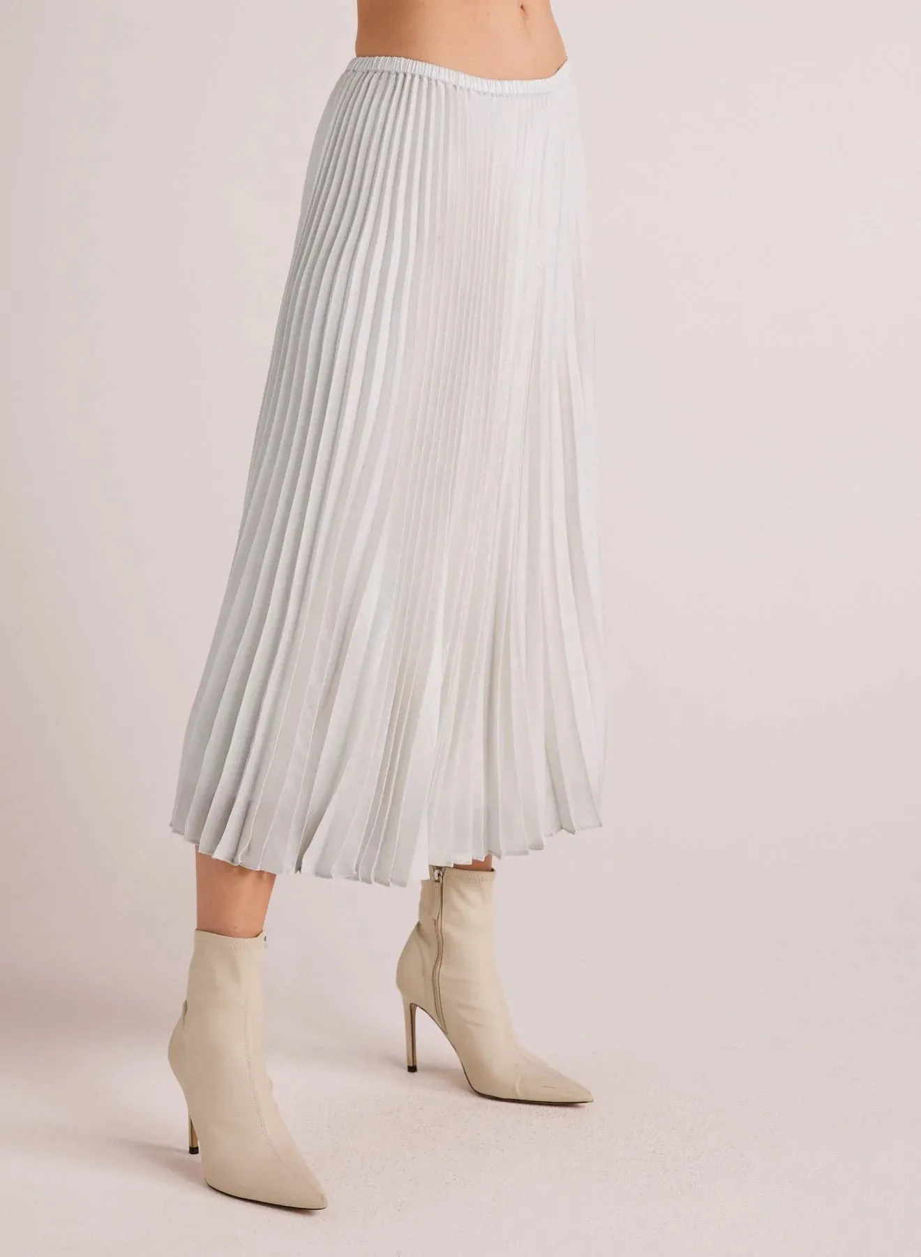 Hand Pleated Midi Skirt~ Metallic Opal