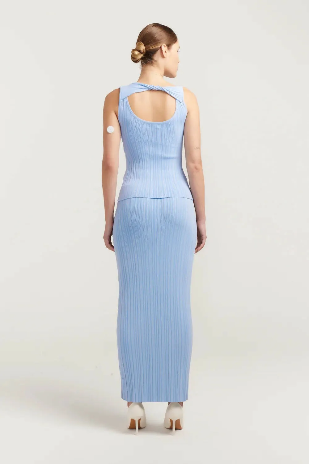 Henne Romee Top and Skirt Set in Sky Blue
