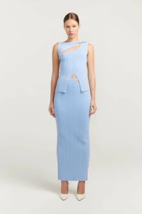 Henne Romee Top and Skirt Set in Sky Blue