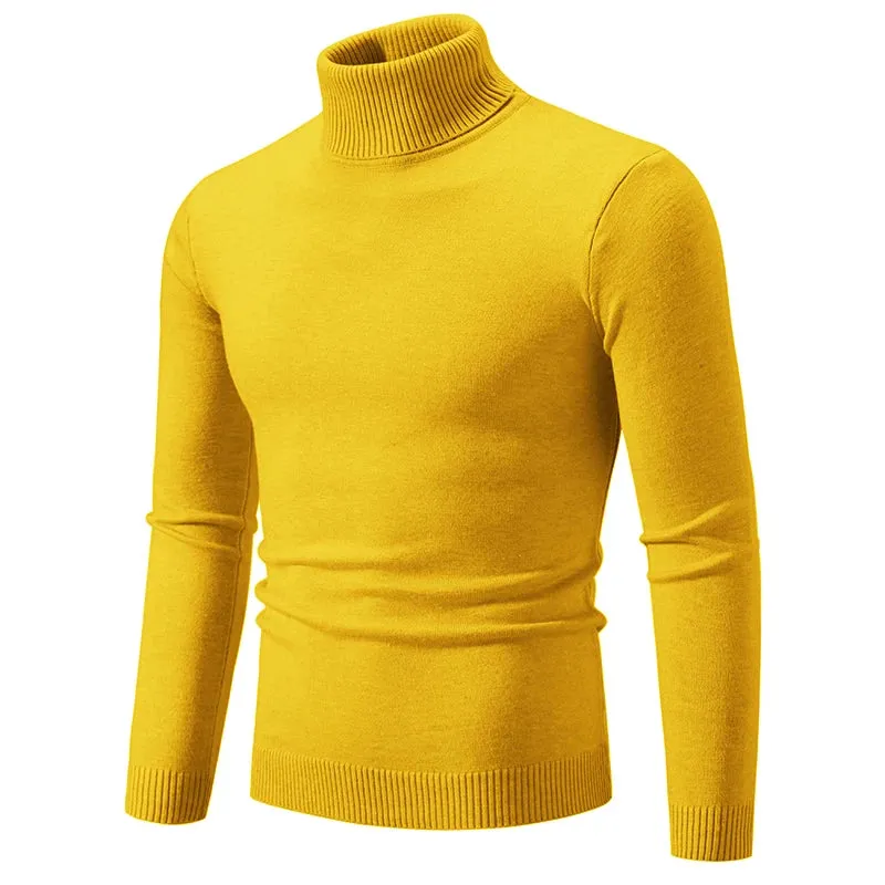 Herren gestrickte Roll kragen pullover Herbst Winter Slim Fit Strick pullover Männer lässig einfarbig Roll kragen pullover Strick pullover Mann