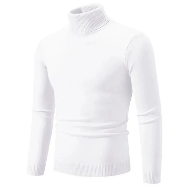 Herren gestrickte Roll kragen pullover Herbst Winter Slim Fit Strick pullover Männer lässig einfarbig Roll kragen pullover Strick pullover Mann