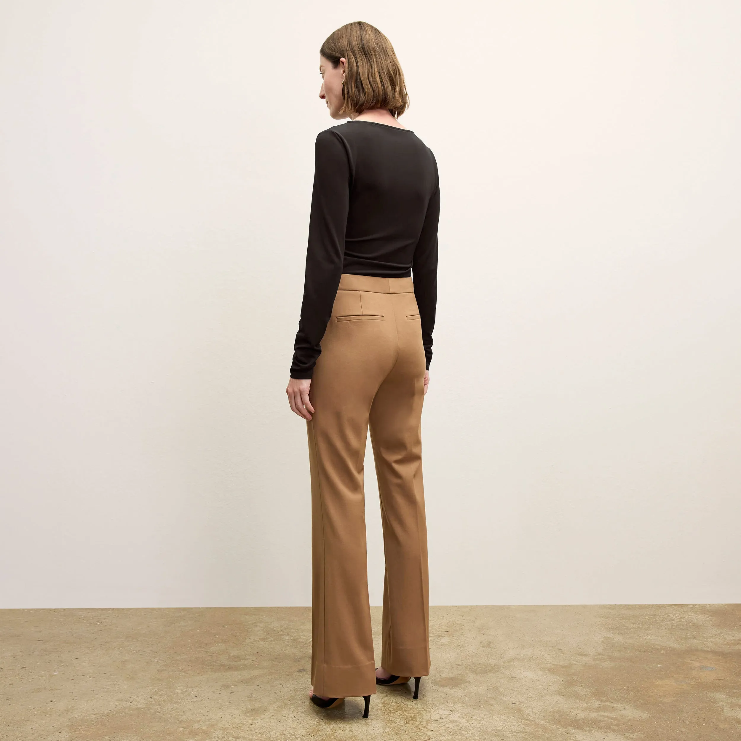 Horton Flare Trouser - Washable Wool Twill :: Camel