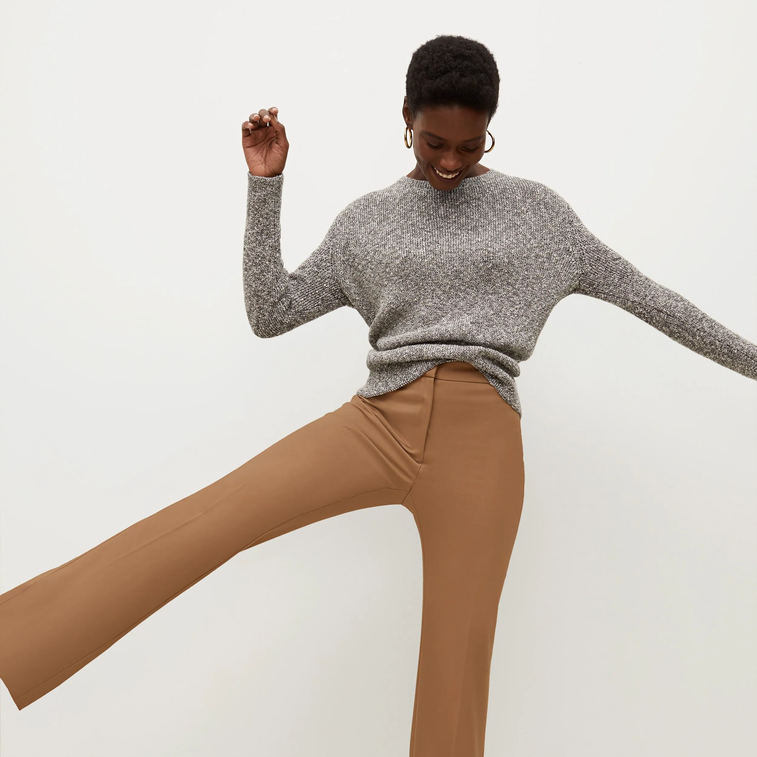 Horton Flare Trouser - Washable Wool Twill :: Camel