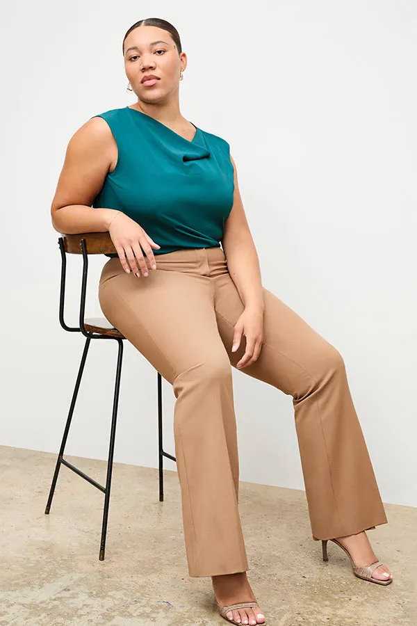 Horton Flare Trouser - Washable Wool Twill :: Camel