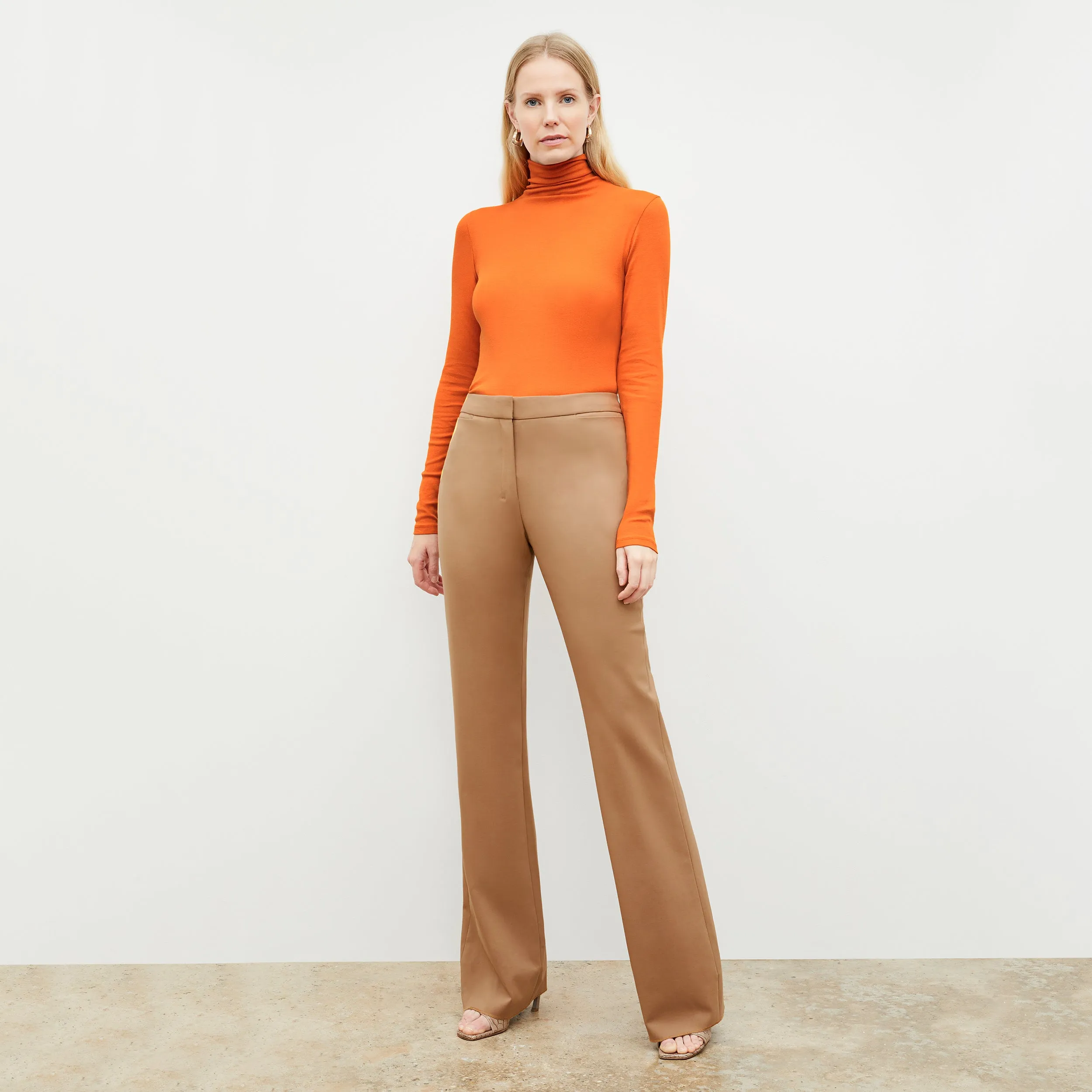 Horton Flare Trouser - Washable Wool Twill :: Camel