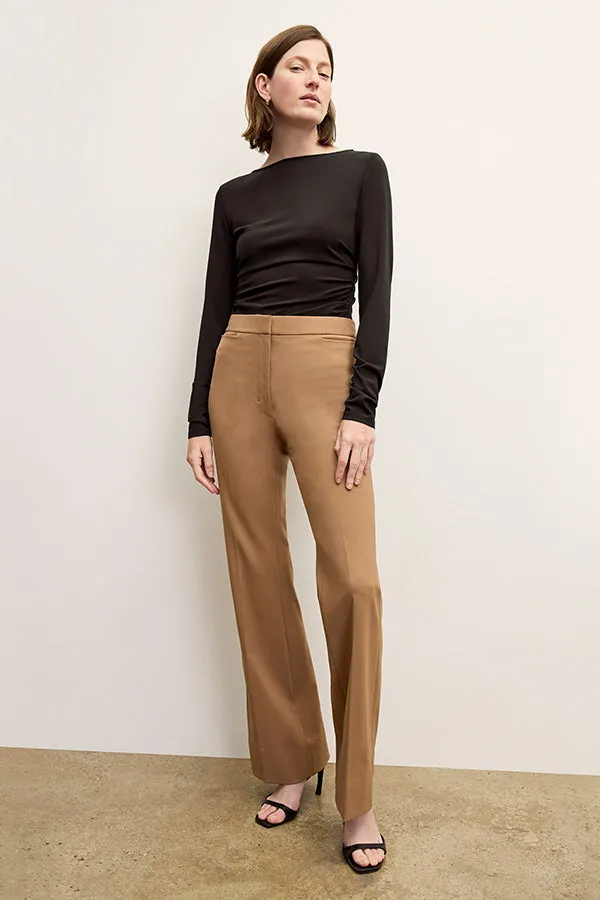Horton Flare Trouser - Washable Wool Twill :: Camel
