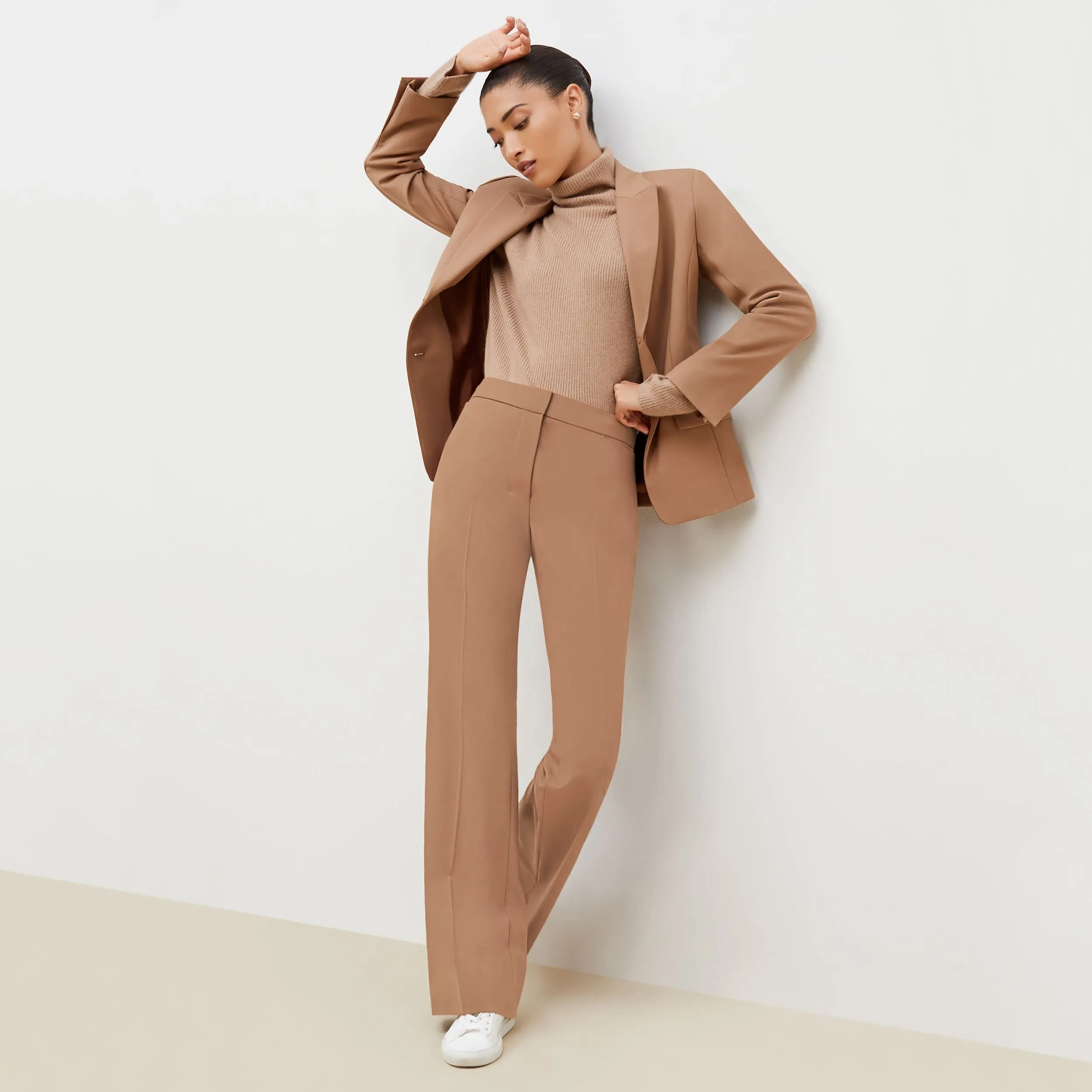 Horton Flare Trouser - Washable Wool Twill :: Camel