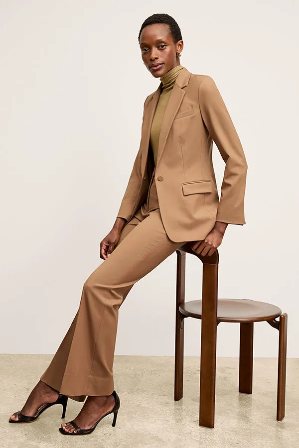 Horton Flare Trouser - Washable Wool Twill :: Camel