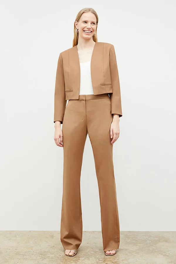 Horton Flare Trouser - Washable Wool Twill :: Camel