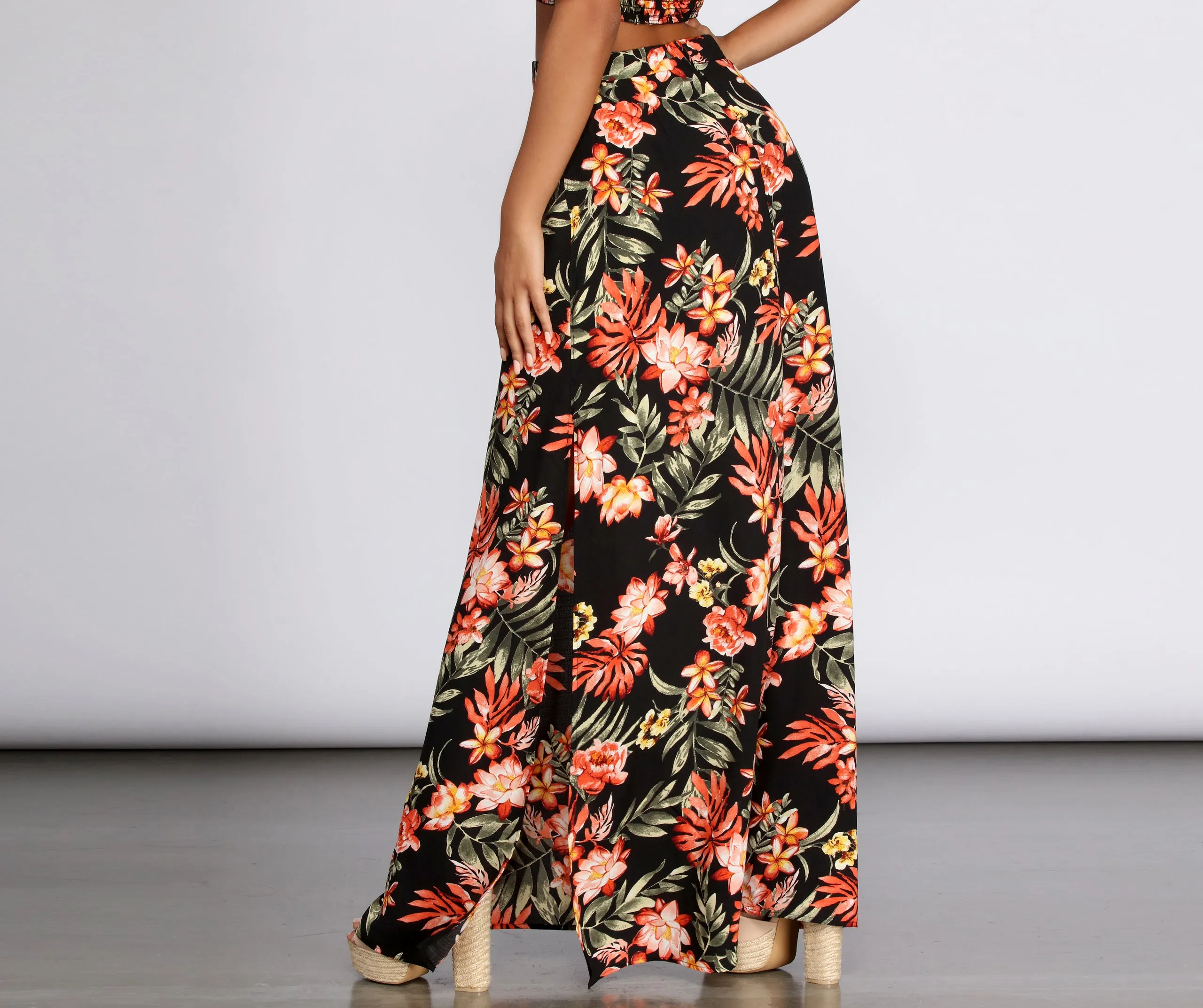 Hot Tropics Side Slit Skirt