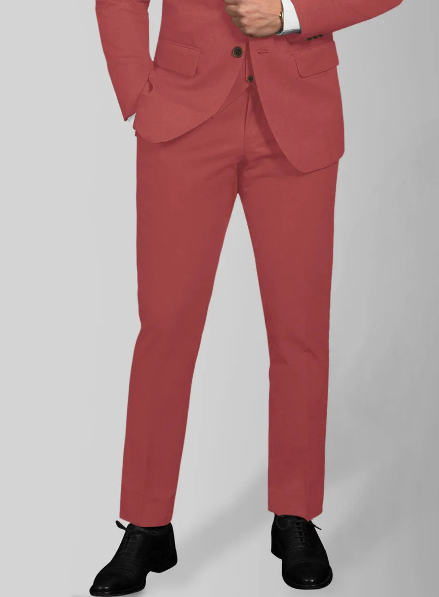 Italian Gimson Red Cotton Stretch Pants