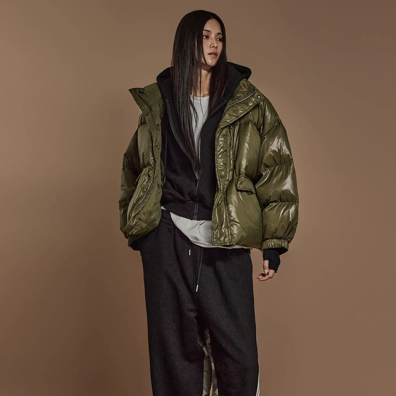J2444 Glossy Padded Jacket