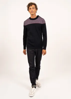 Jacquard sailor jumper - SAINT JAMES x Elysée (NAVY/MULTICO)