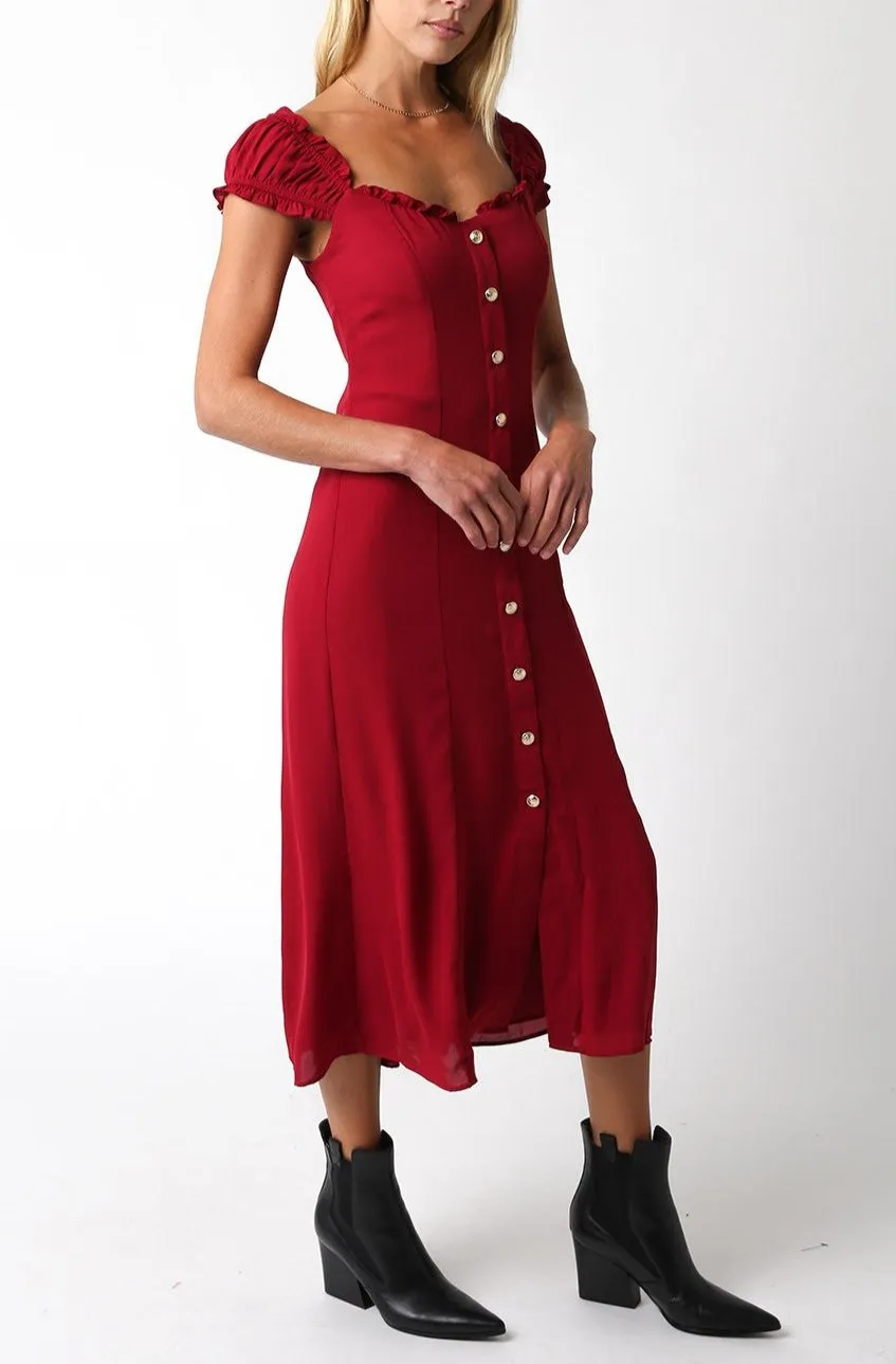 Joelle Button Midi Dress