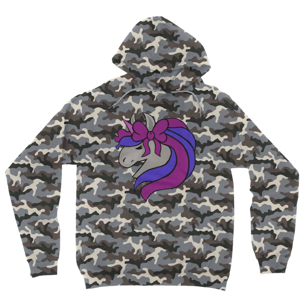JohnsonKelly_UnicornHead2 Camouflage Adult Hoodie