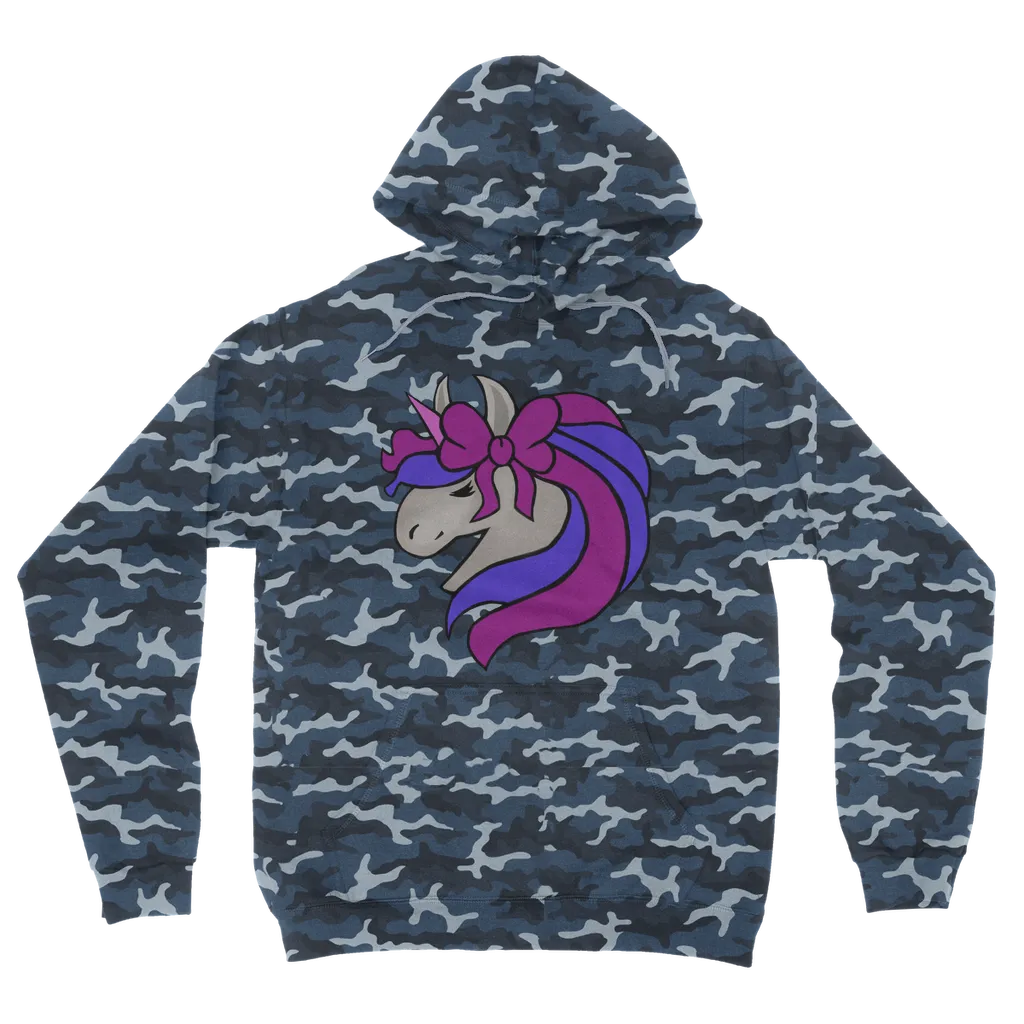 JohnsonKelly_UnicornHead2 Camouflage Adult Hoodie