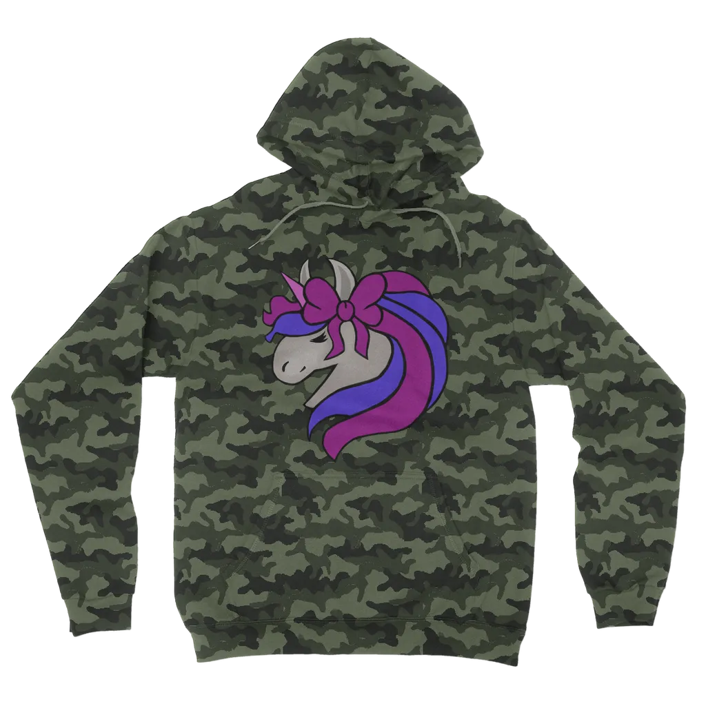 JohnsonKelly_UnicornHead2 Camouflage Adult Hoodie