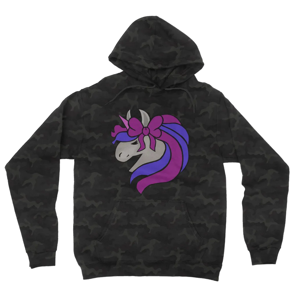 JohnsonKelly_UnicornHead2 Camouflage Adult Hoodie