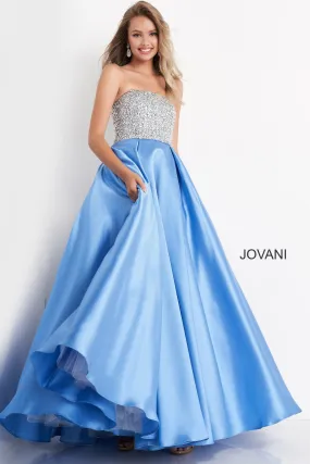 Jovani Kids k66689 Girls Pleated A Line Ballgown Formal Gown Pageant Dress Crystal