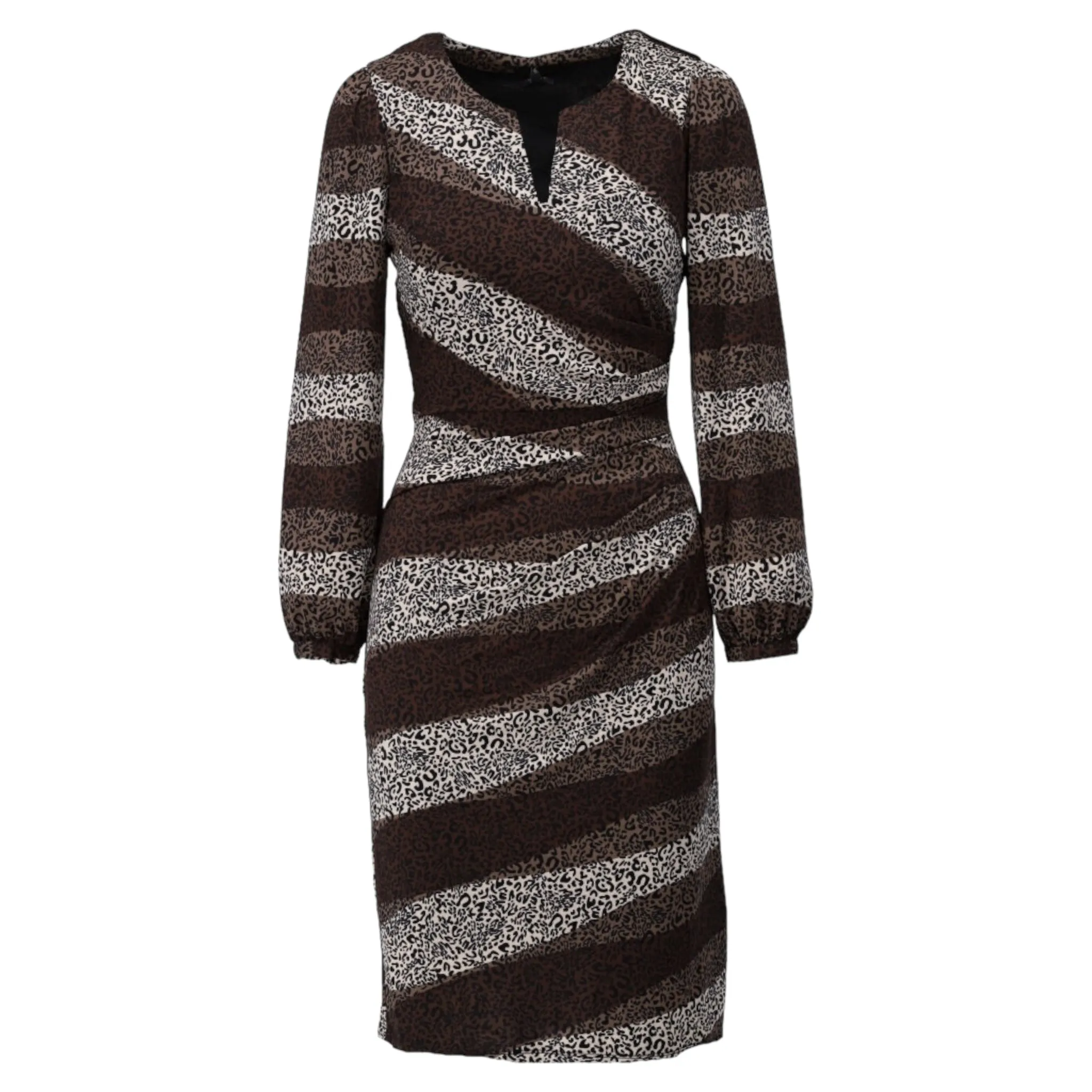 K Design Ruched Front Dress Khaki