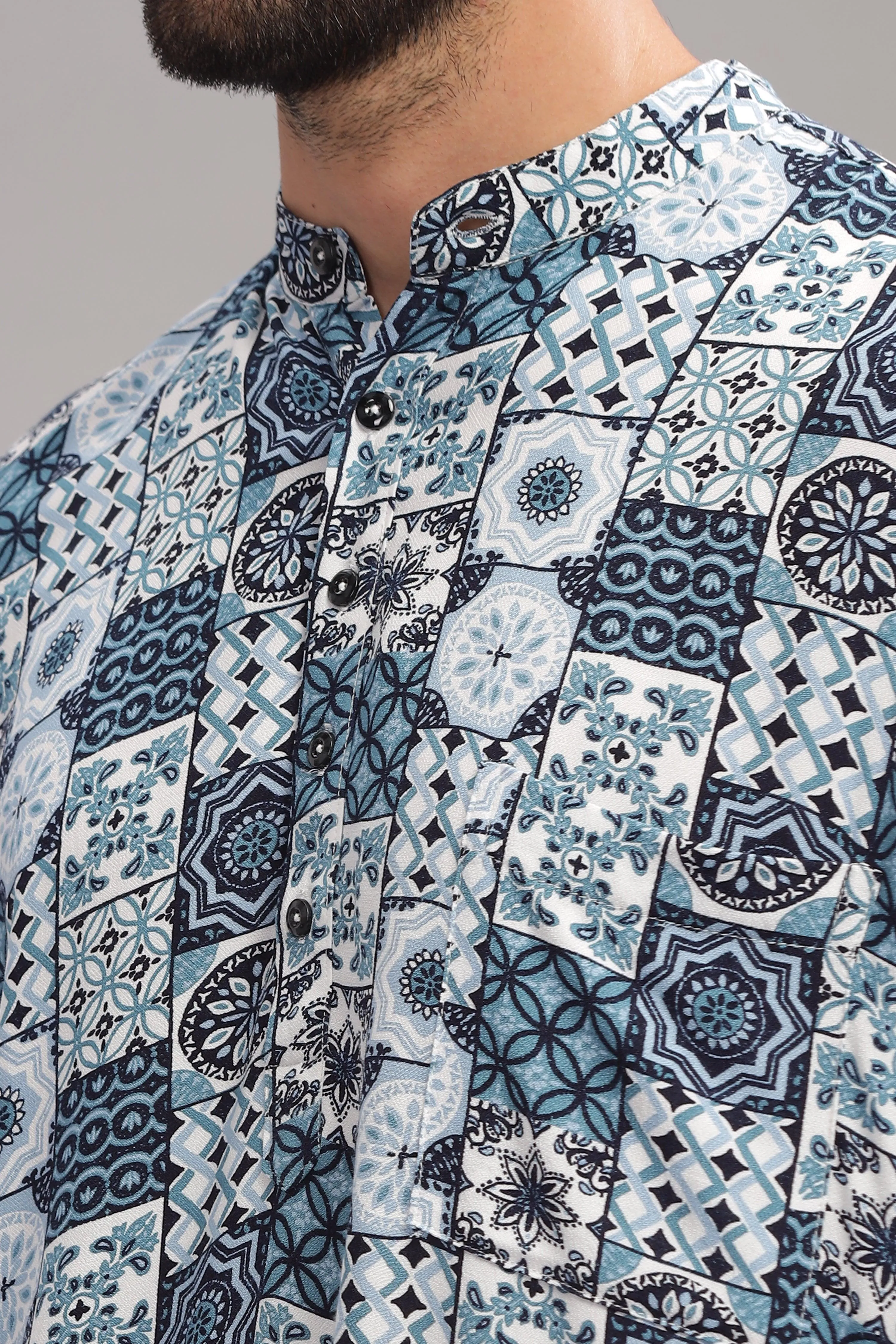 Kaleidoscope Printed Half sleeves Kurta Shirt