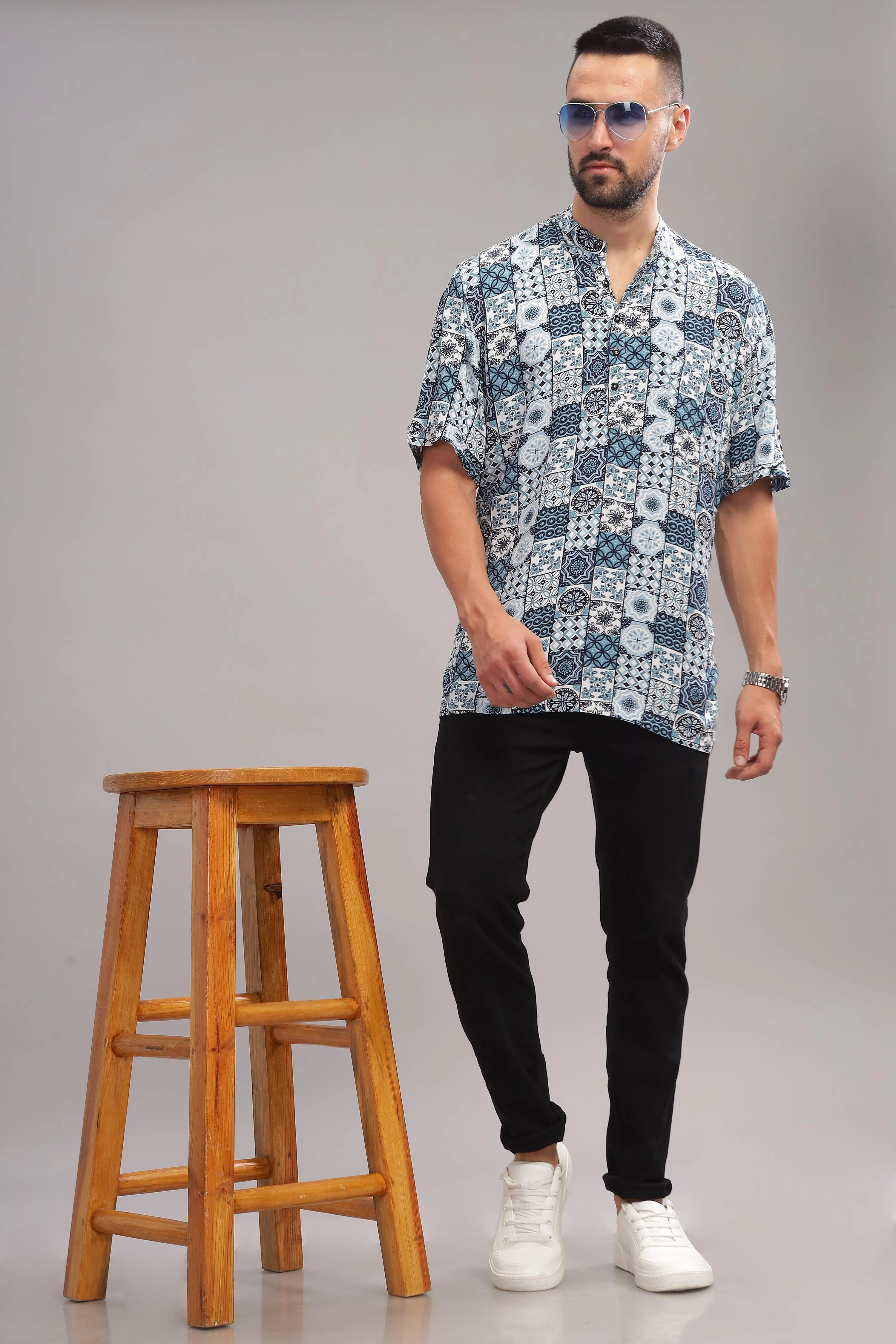 Kaleidoscope Printed Half sleeves Kurta Shirt