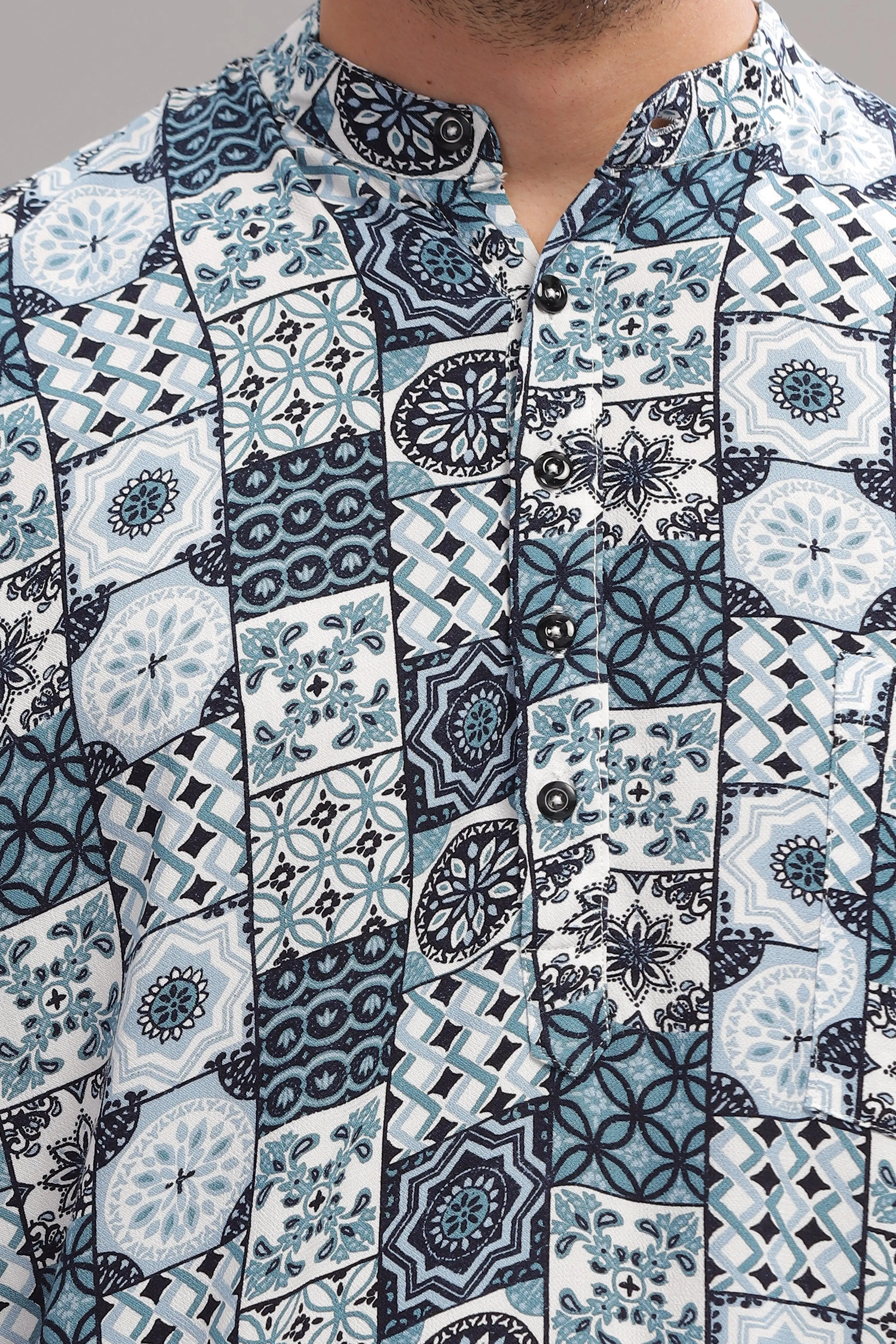 Kaleidoscope Printed Half sleeves Kurta Shirt