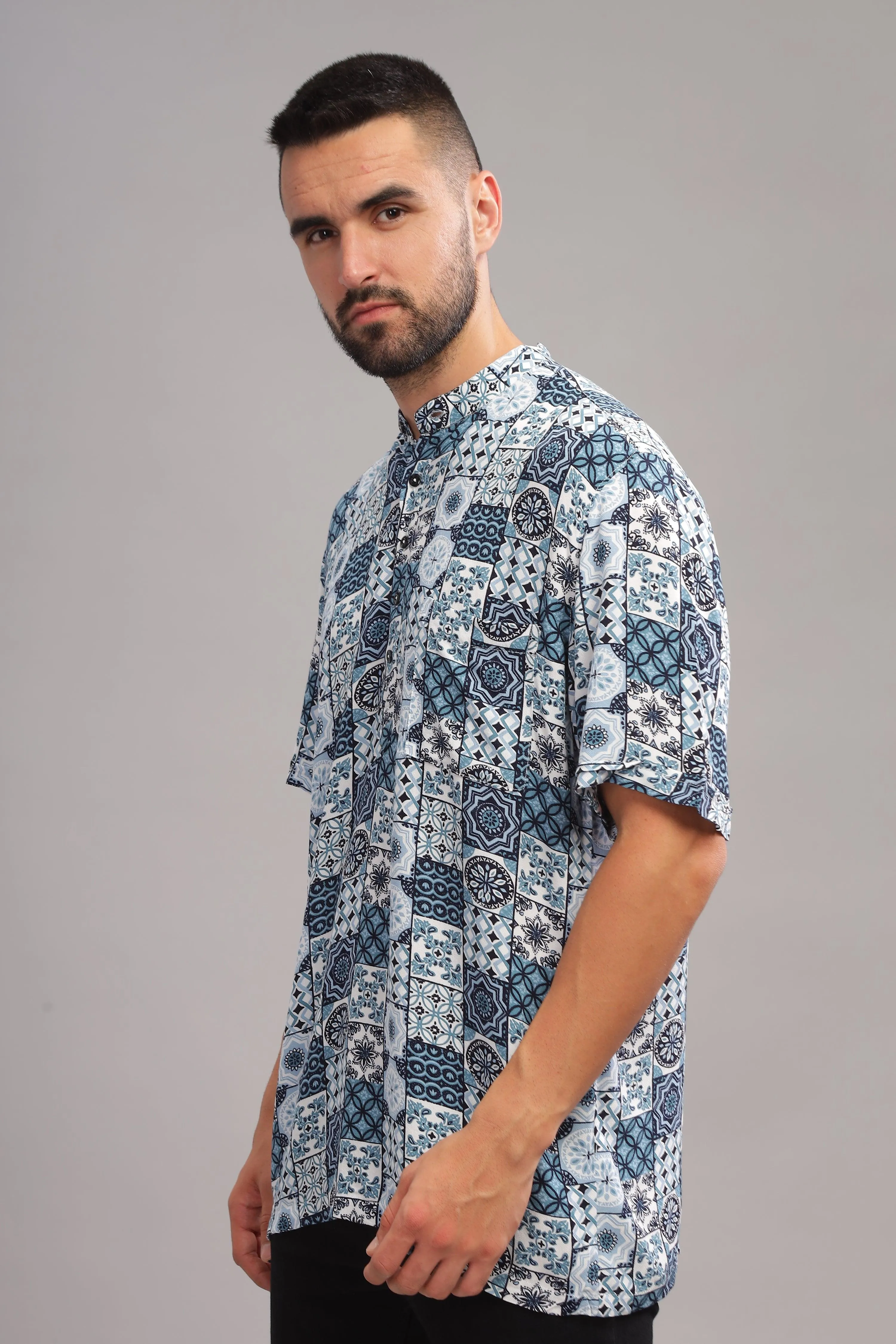 Kaleidoscope Printed Half sleeves Kurta Shirt