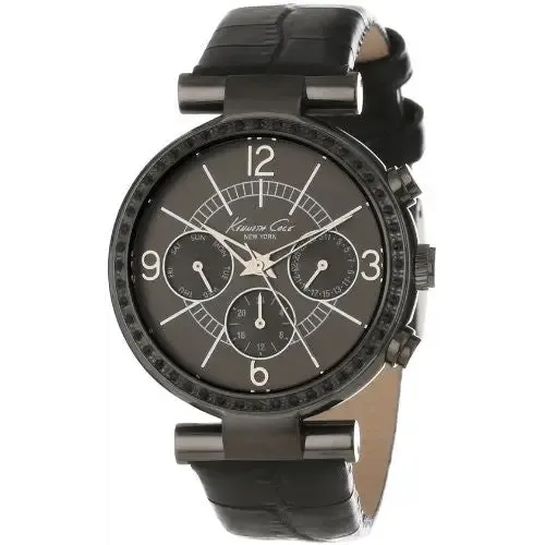 Kenneth Cole New York Women's KC2782 Dress Sport Grey Dial and Case Black Strap Multi-Function Watch