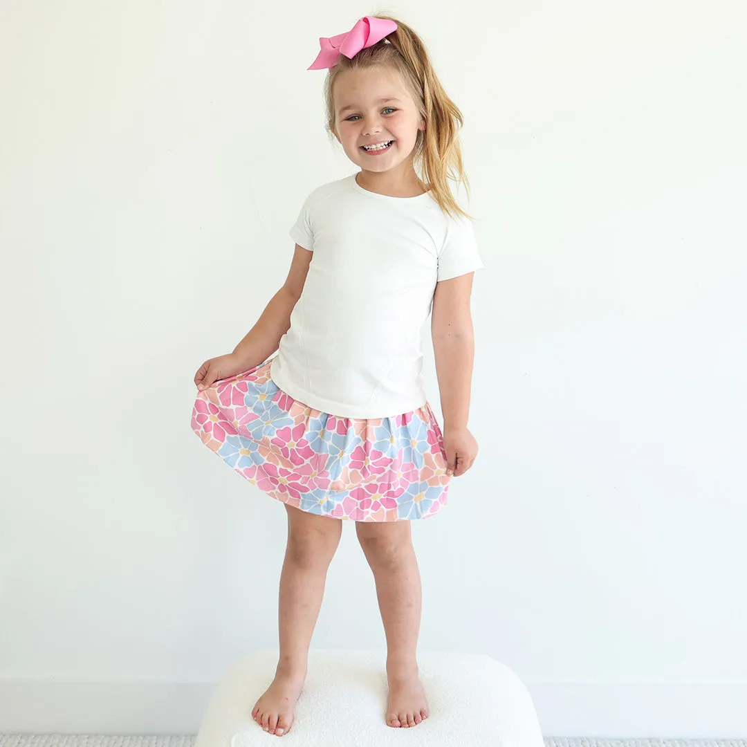 Kids CloudActive™ Athletic Pleated Skirt | Power Flowers