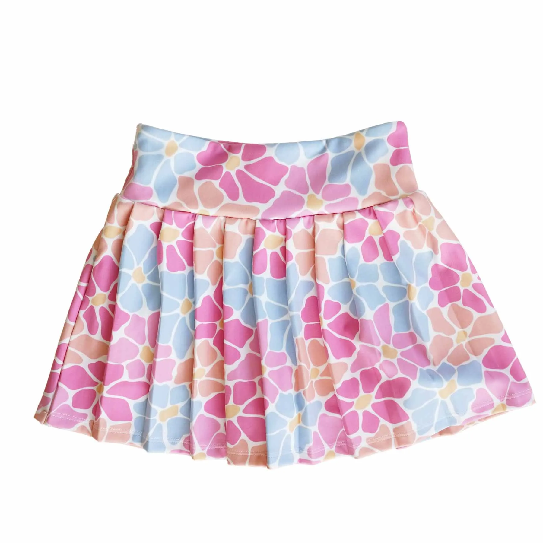 Kids CloudActive™ Athletic Pleated Skirt | Power Flowers